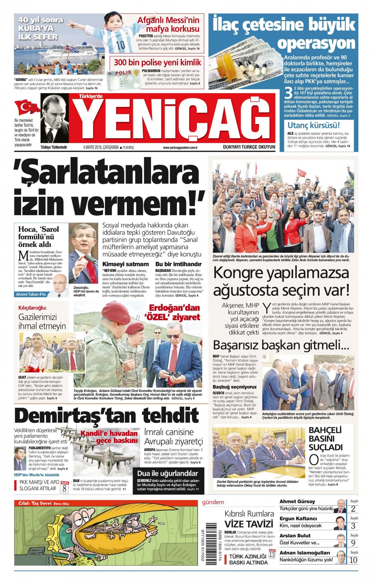 4 Mayıs 2016 gazete manşetleri - 698