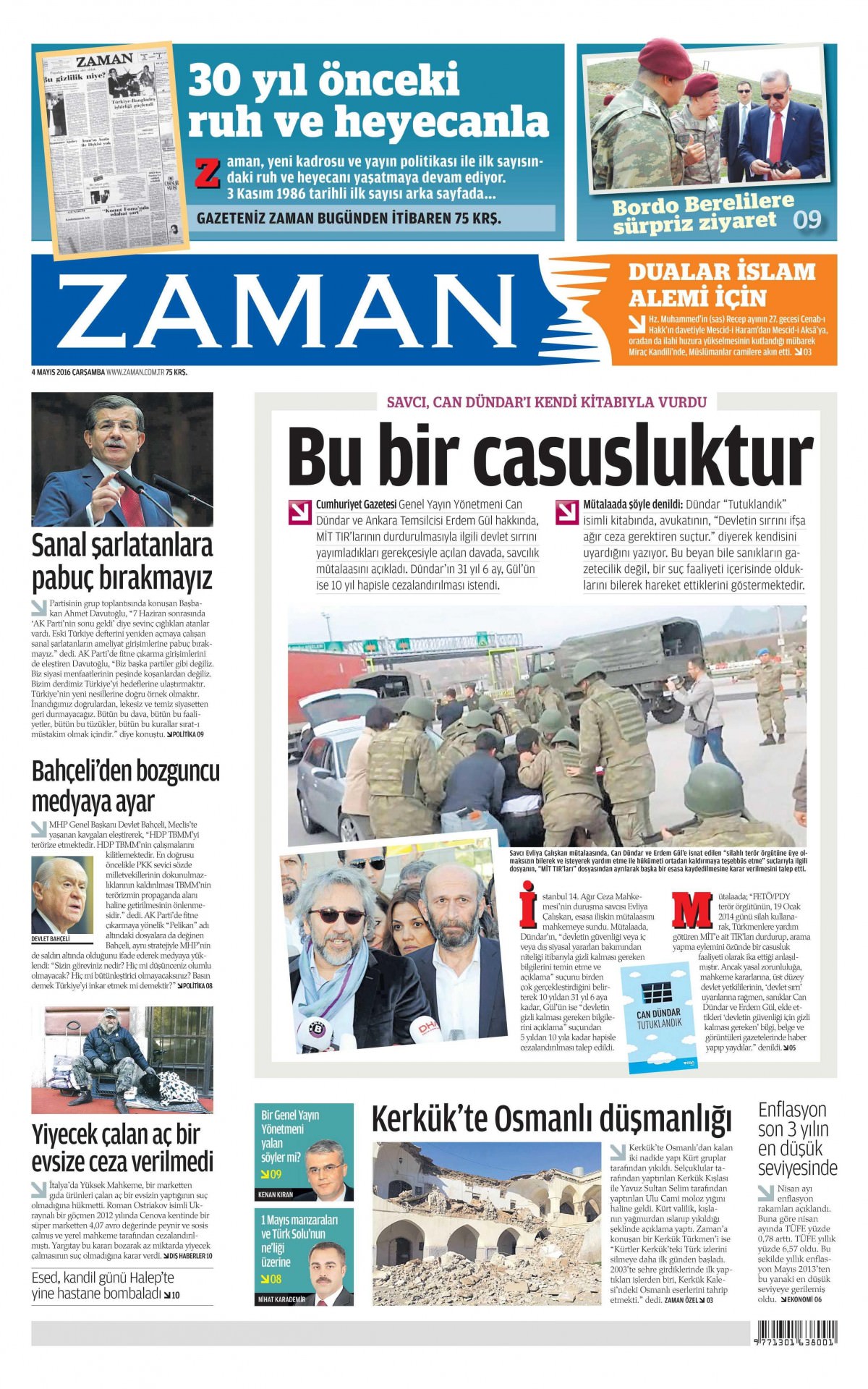 4 Mayıs 2016 gazete manşetleri - 516