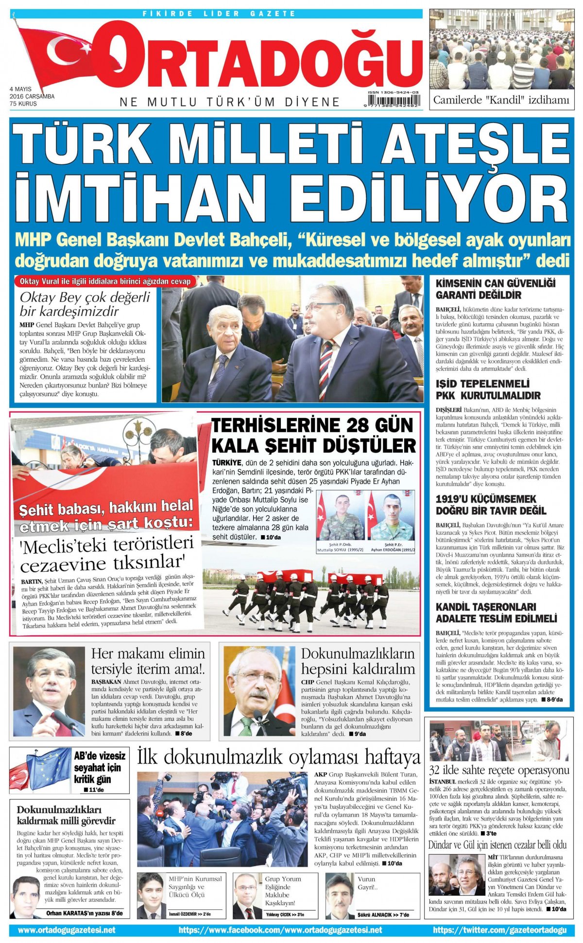 4 Mayıs 2016 gazete manşetleri - 620