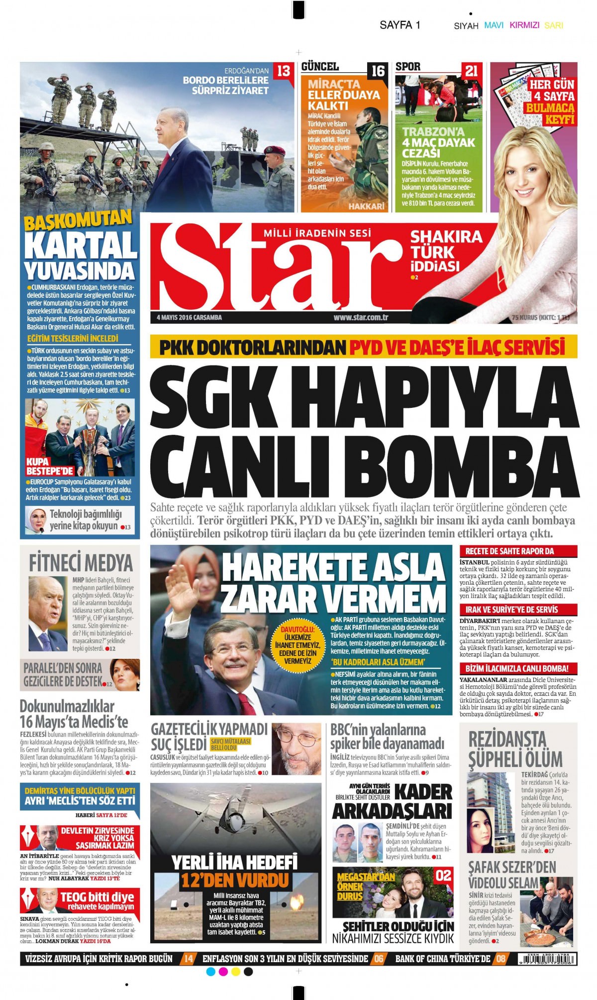 4 Mayıs 2016 gazete manşetleri - 641