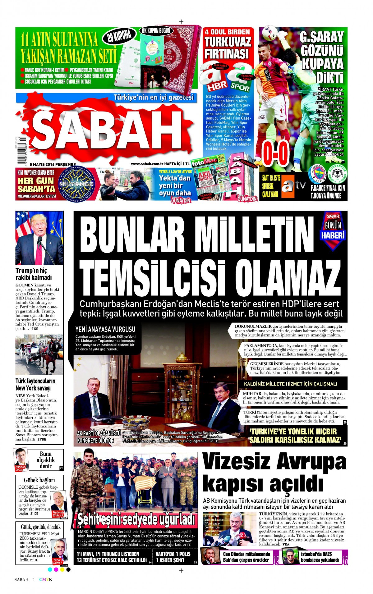 5 Mayıs 2016 gazete manşetleri - 662