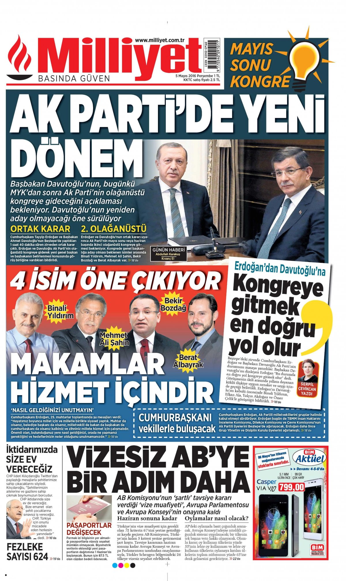 5 Mayıs 2016 gazete manşetleri - 637