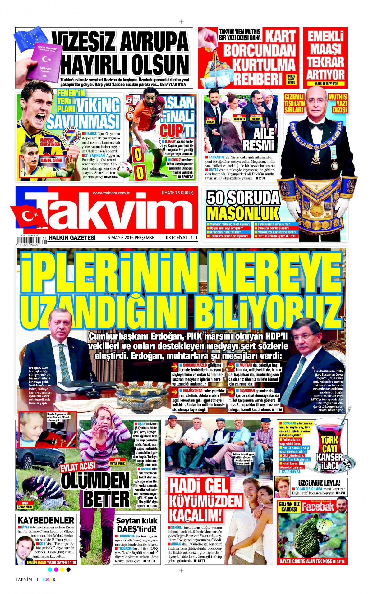 5 Mayıs 2016 gazete manşetleri - 892
