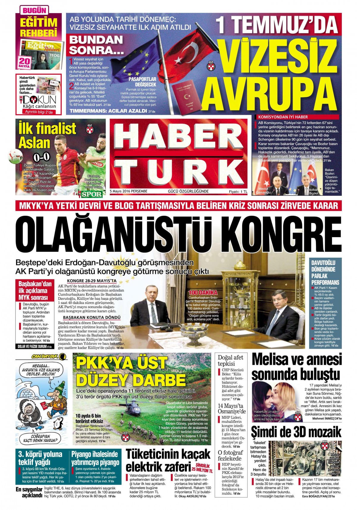 5 Mayıs 2016 gazete manşetleri - 604