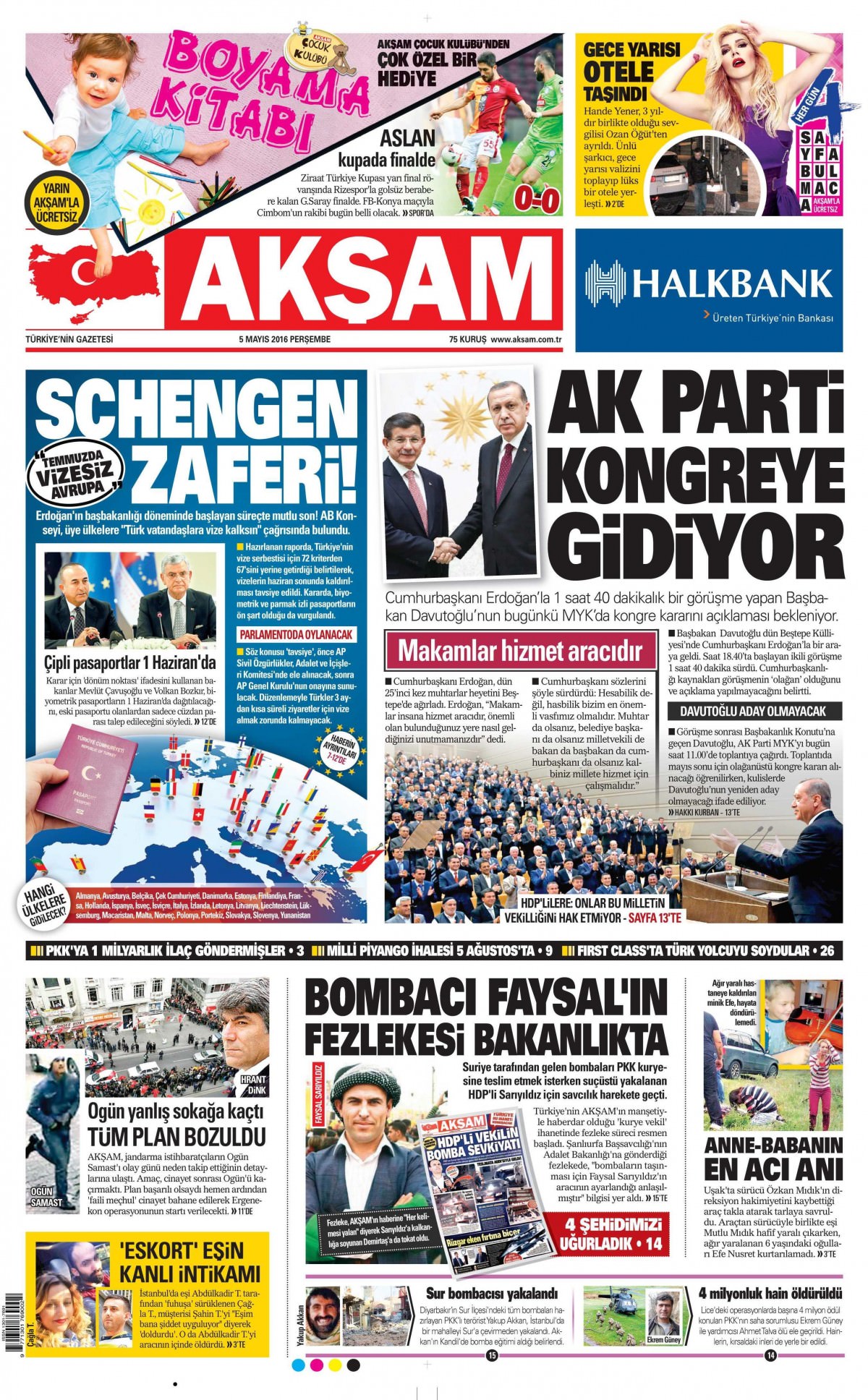 5 Mayıs 2016 gazete manşetleri - 868