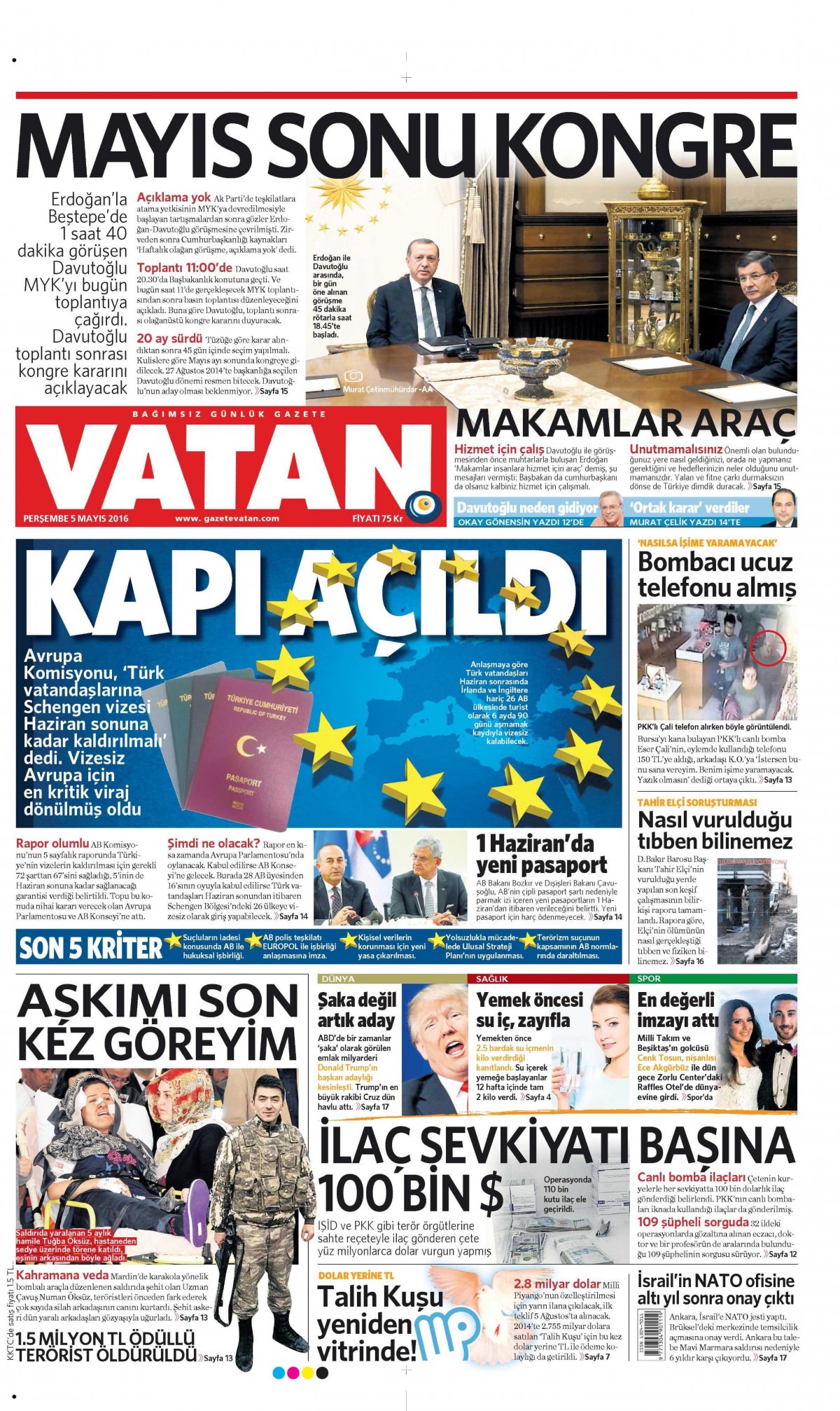 5 Mayıs 2016 gazete manşetleri - 652