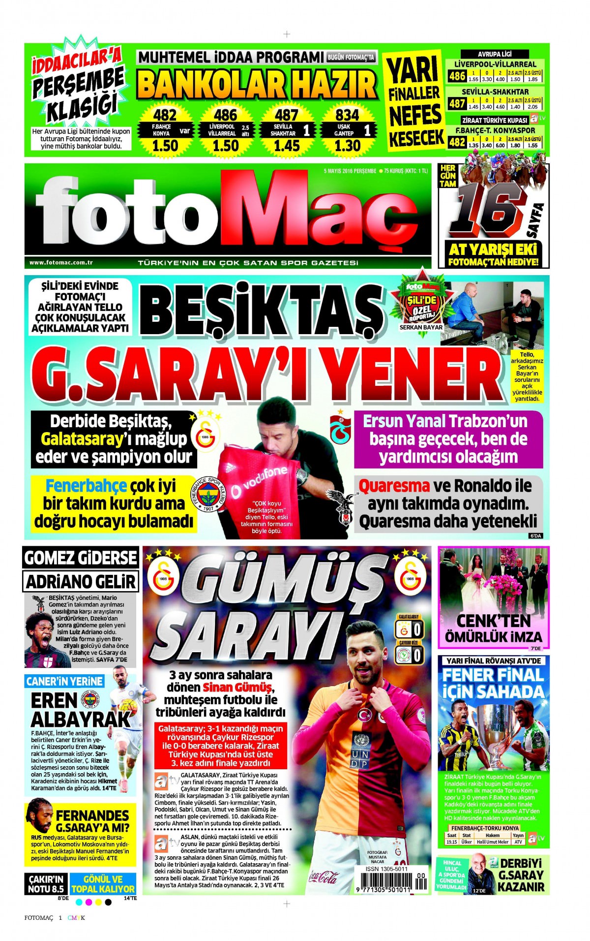 5 Mayıs 2016 gazete manşetleri - 687