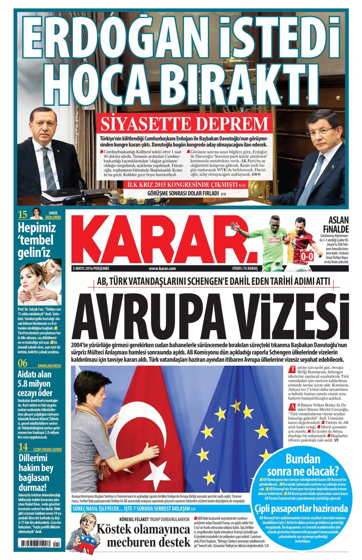 5 Mayıs 2016 gazete manşetleri - 685