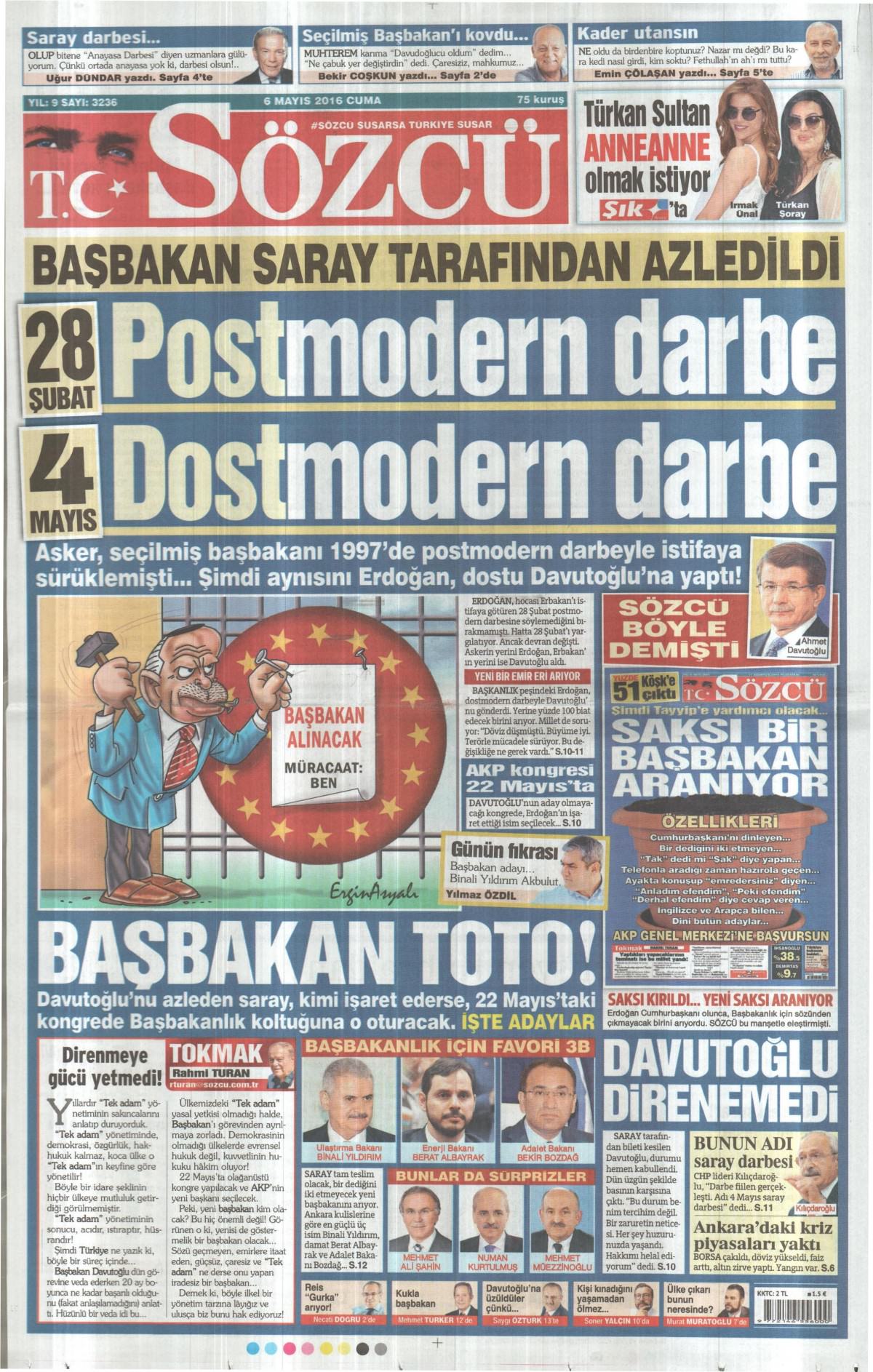 6 Mayıs 2016 gazete manşetleri - 13