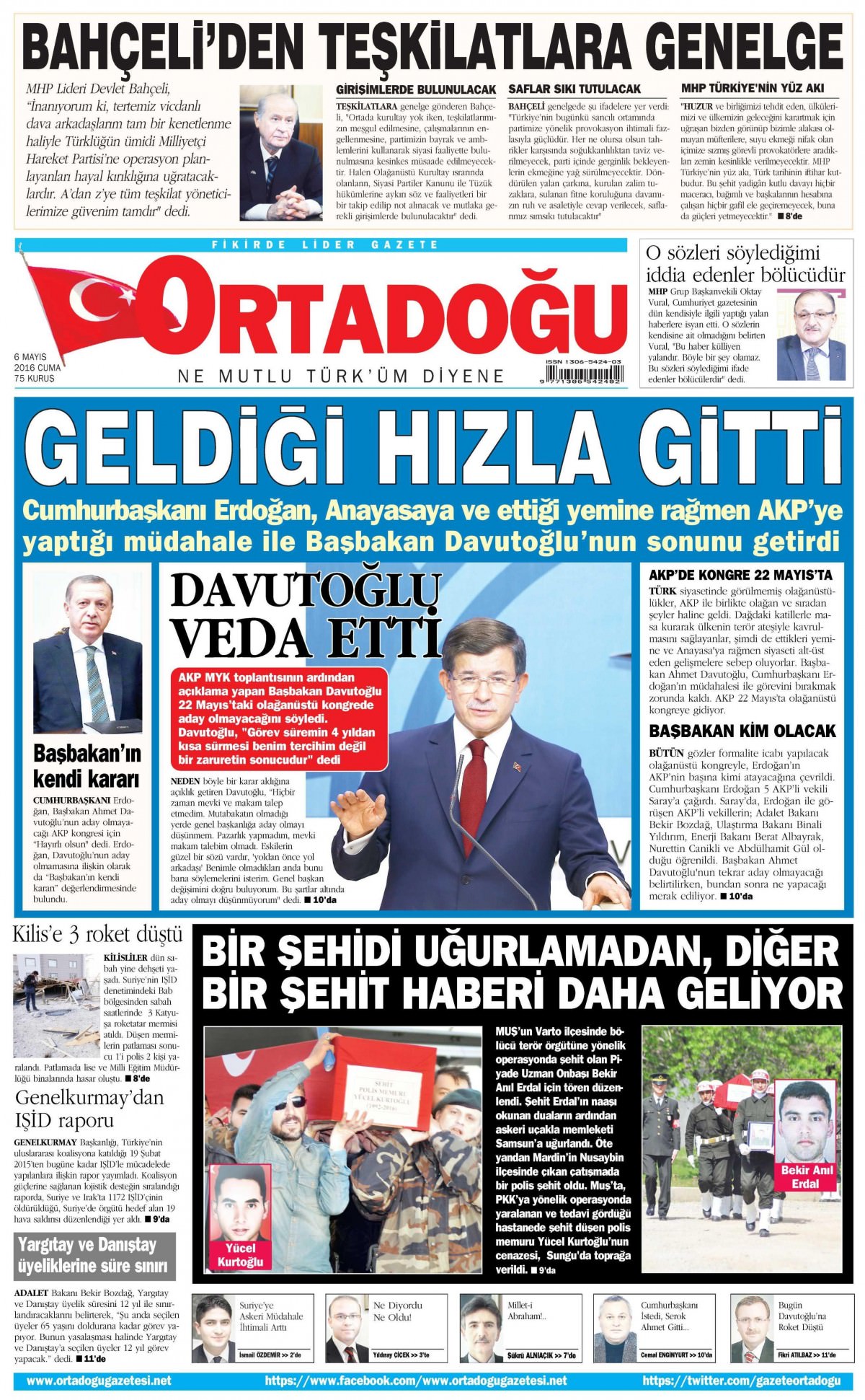 6 Mayıs 2016 gazete manşetleri - 3