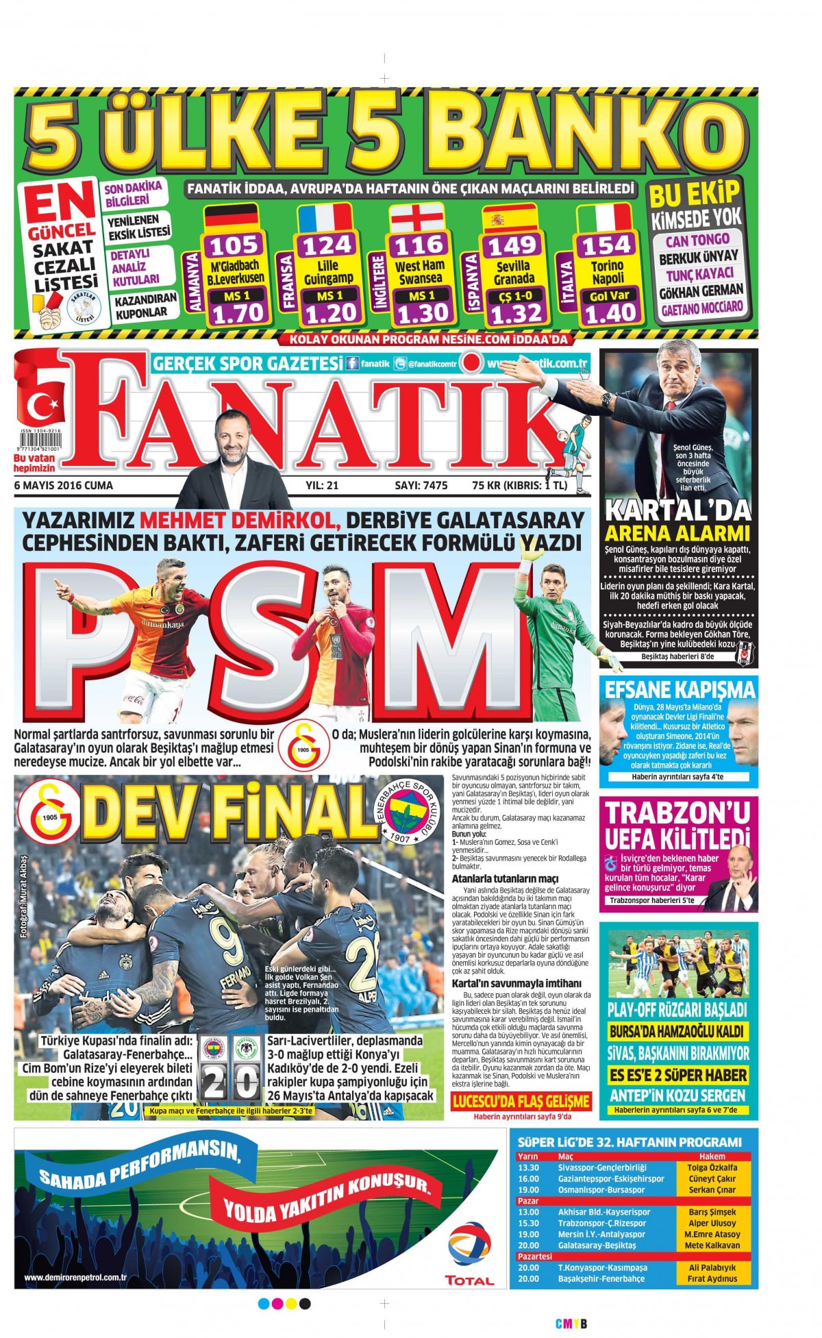 6 Mayıs 2016 gazete manşetleri - 19