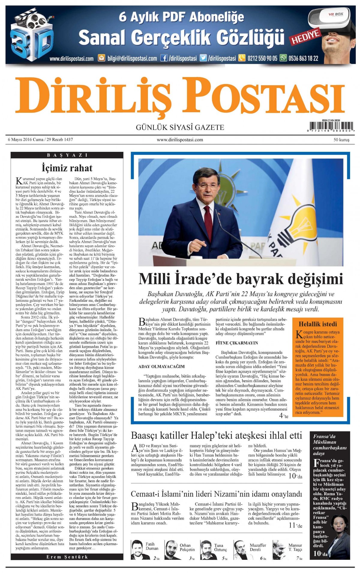 6 Mayıs 2016 gazete manşetleri - 18