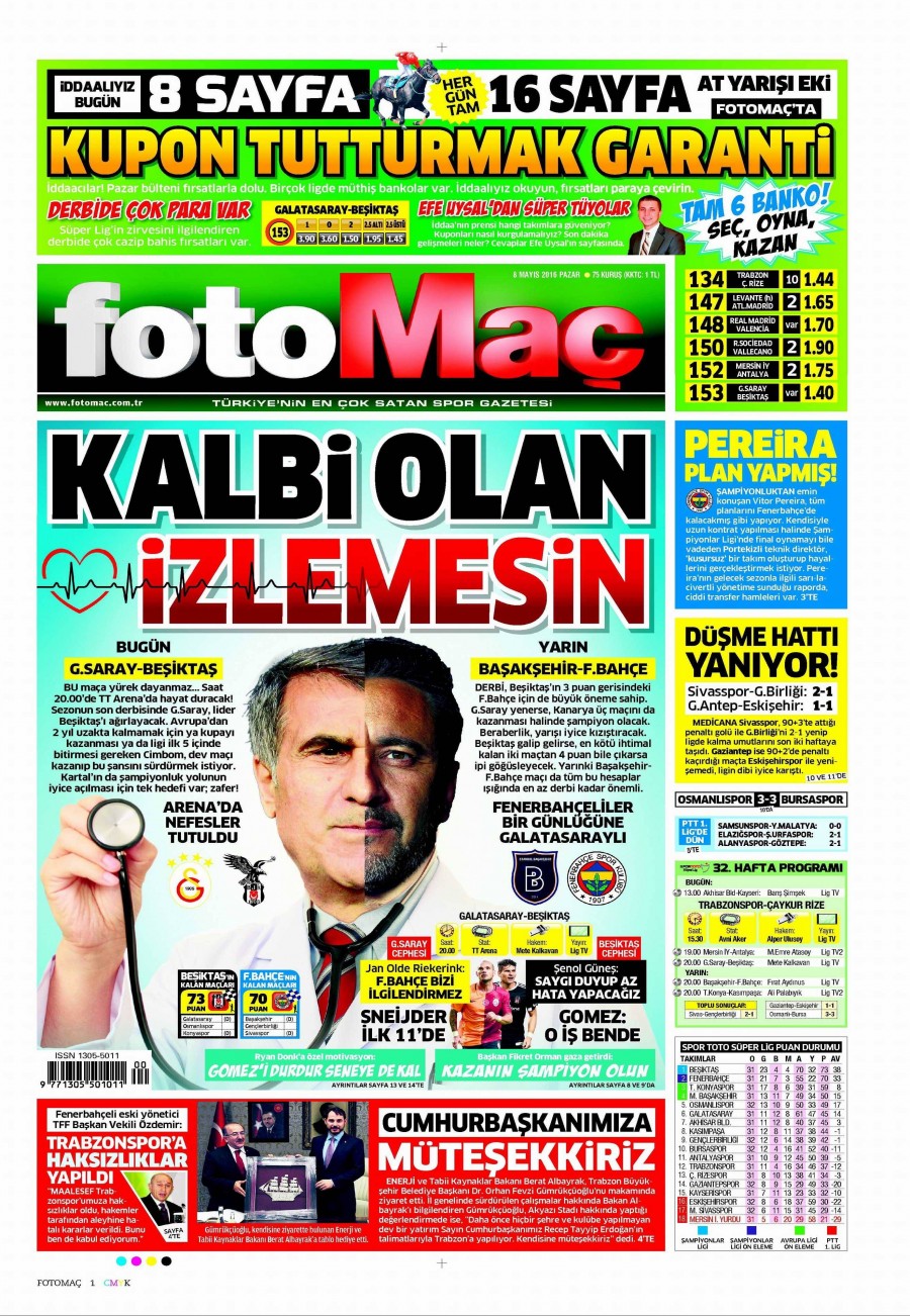 8 Mayıs 2016 gazete manşetleri - 616