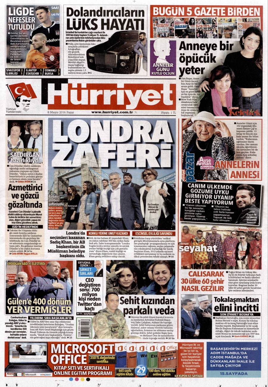 8 Mayıs 2016 gazete manşetleri - 681