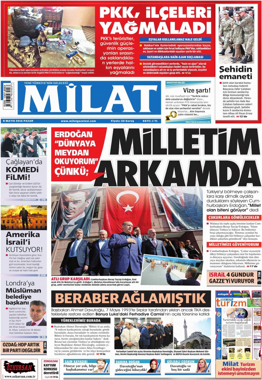 8 Mayıs 2016 gazete manşetleri - 695