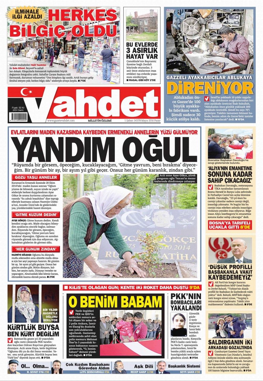 8 Mayıs 2016 gazete manşetleri - 942