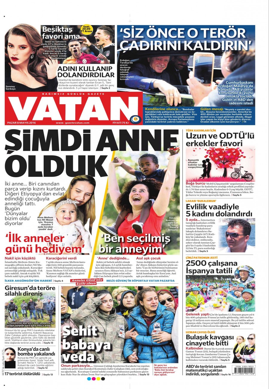 8 Mayıs 2016 gazete manşetleri - 611