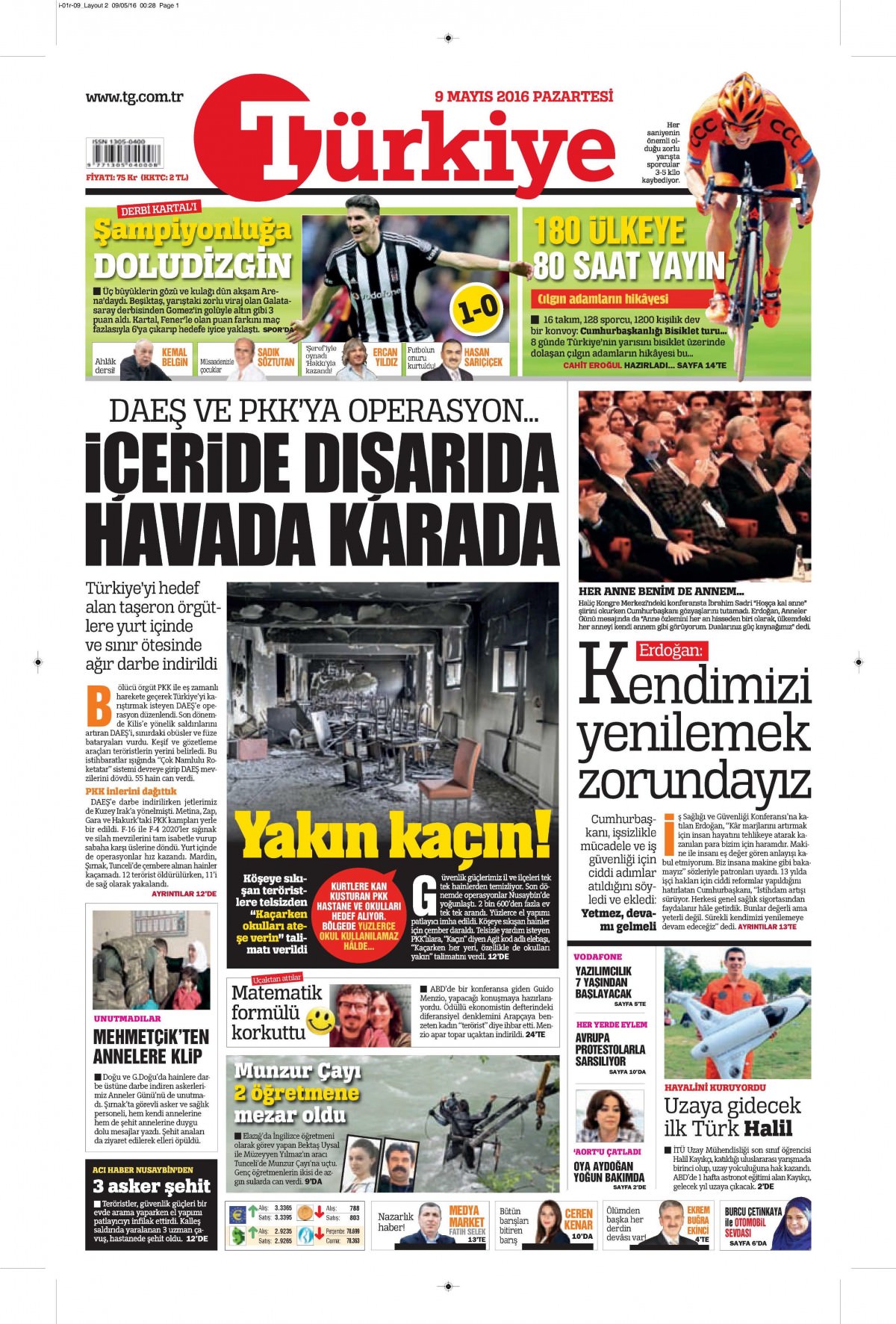 9 Mayıs 2016 gazete manşetleri - 532