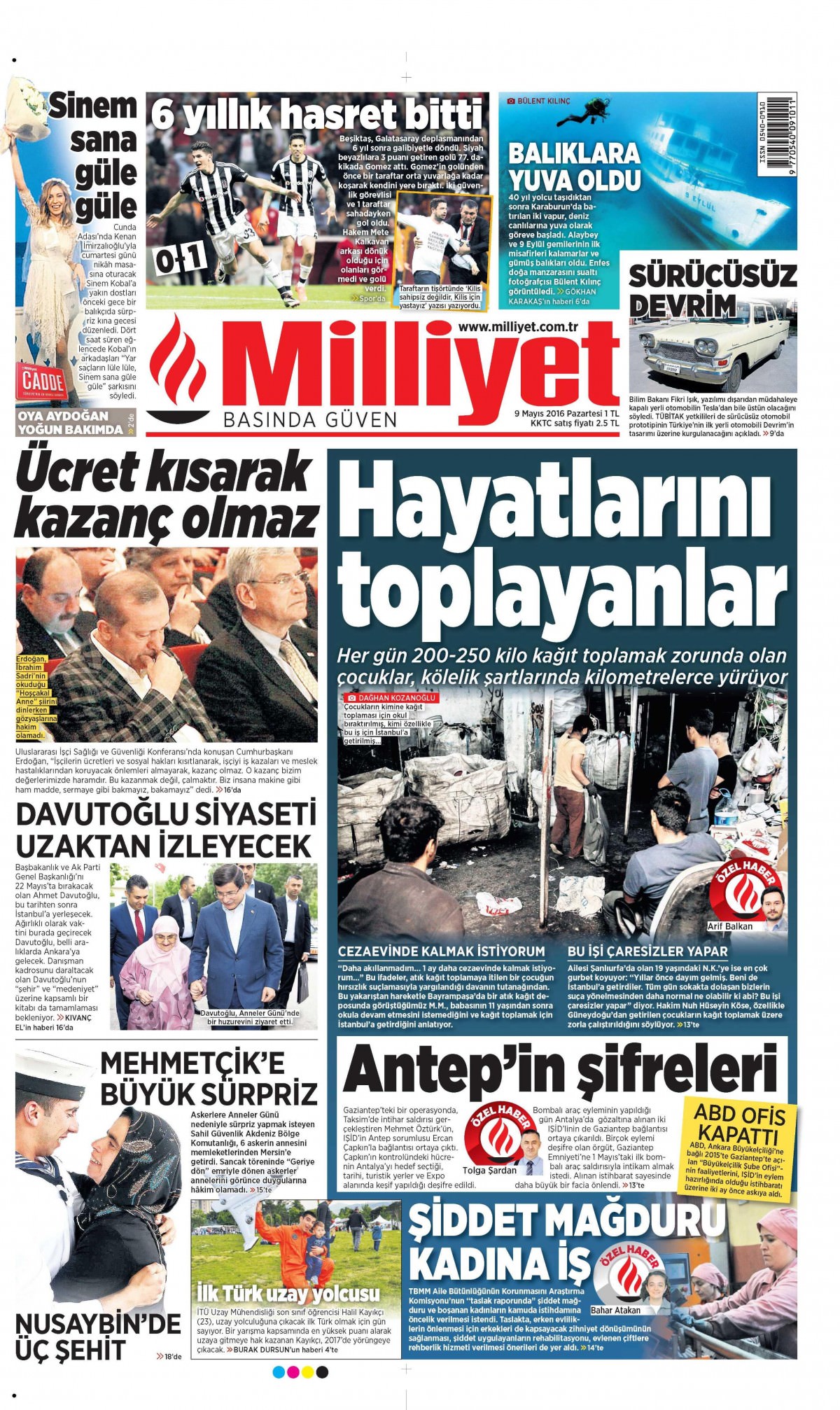 9 Mayıs 2016 gazete manşetleri - 947