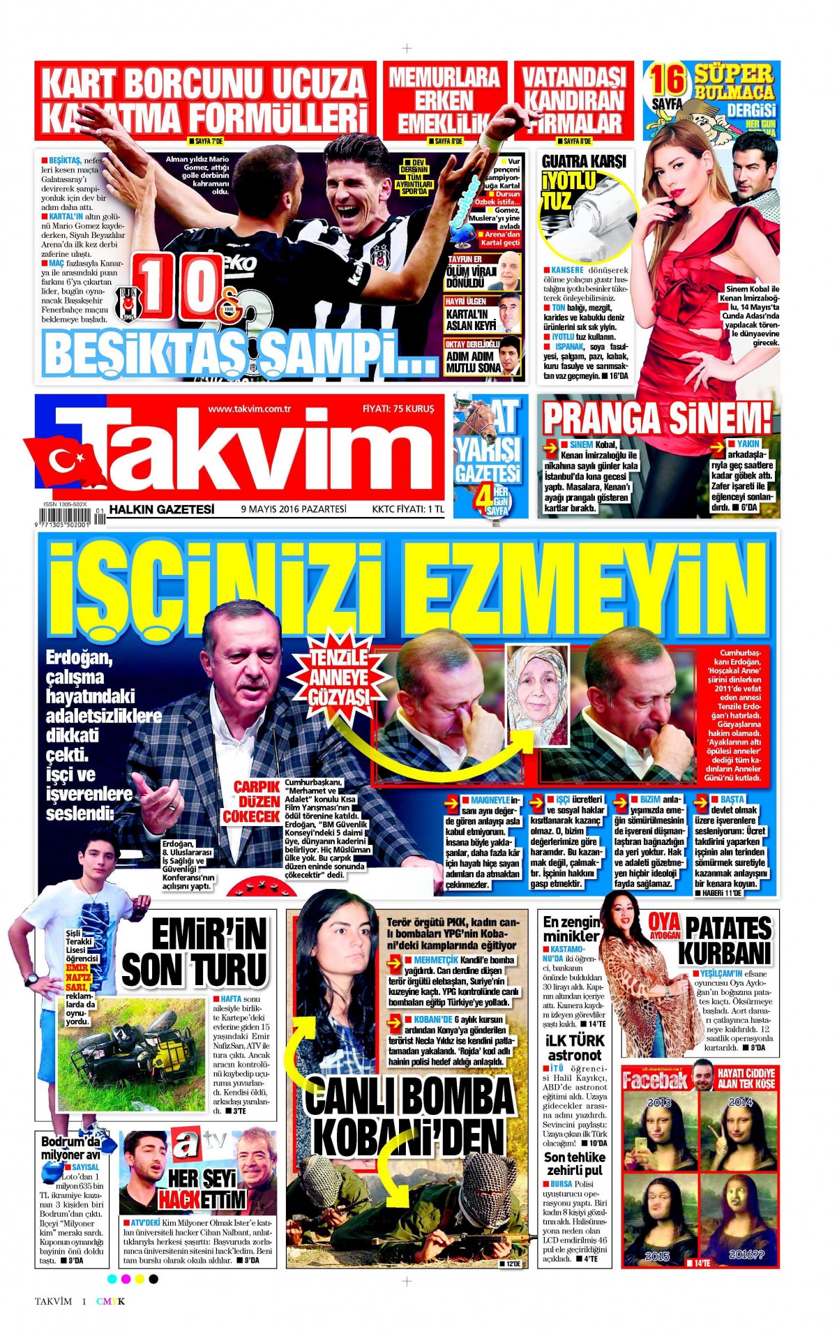 9 Mayıs 2016 gazete manşetleri - 760