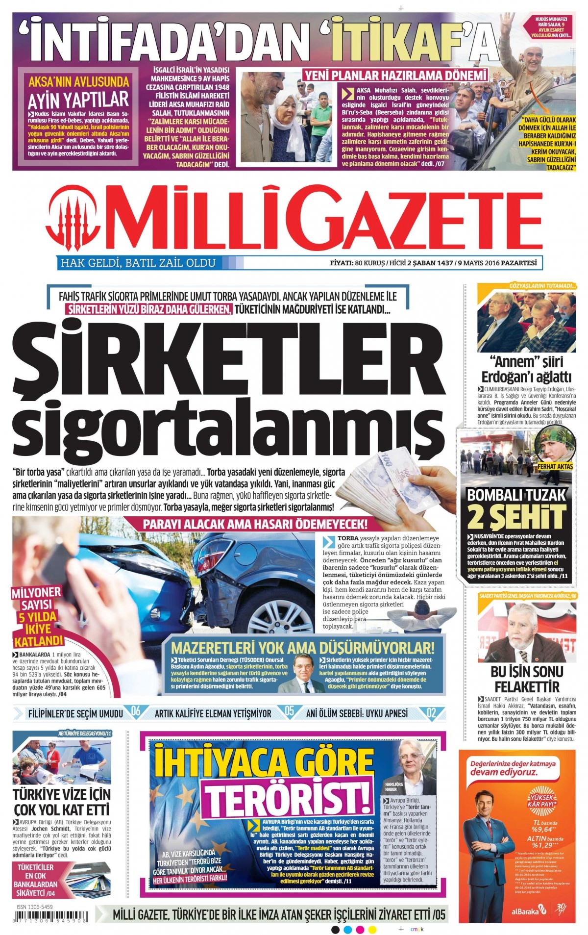 9 Mayıs 2016 gazete manşetleri - 518