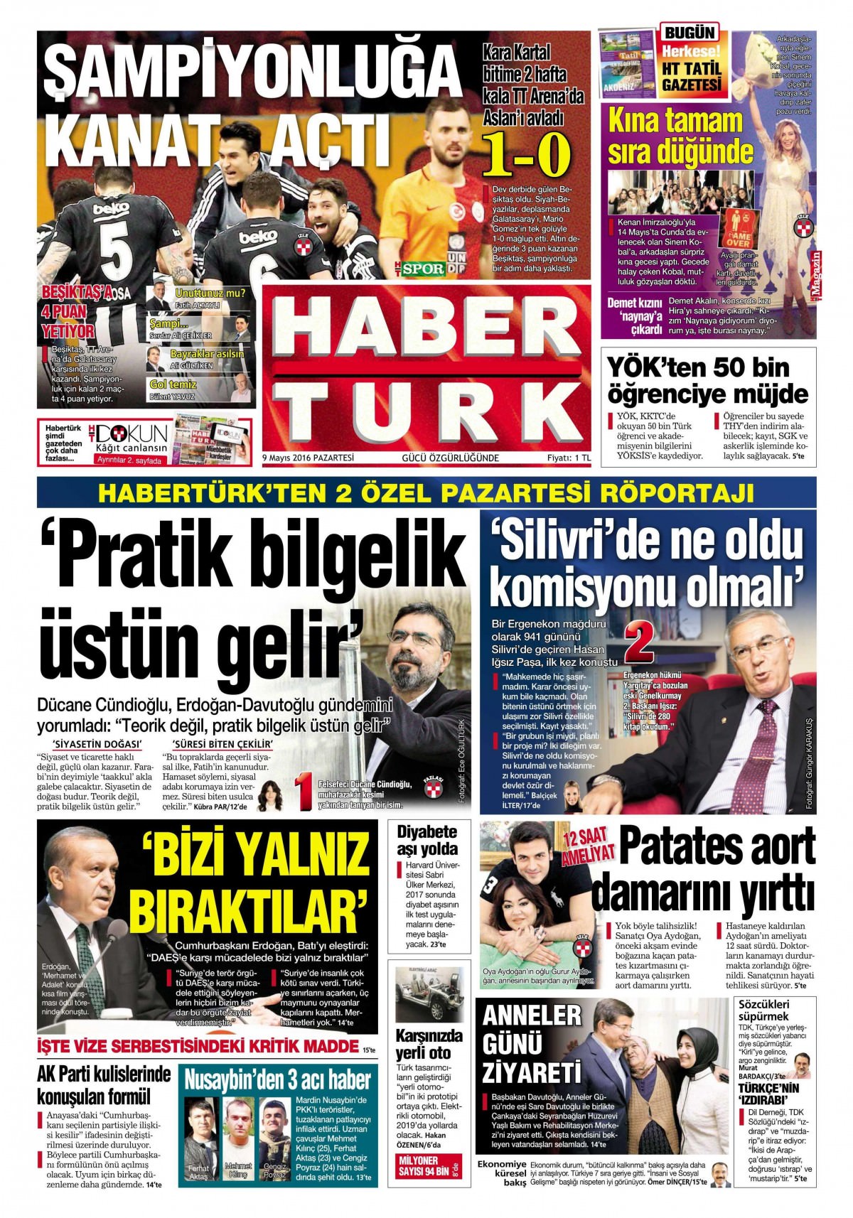 9 Mayıs 2016 gazete manşetleri - 557