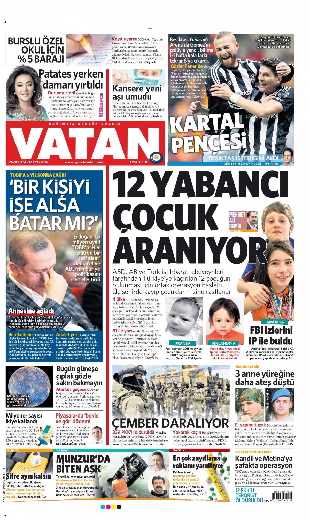 9 Mayıs 2016 gazete manşetleri - 681