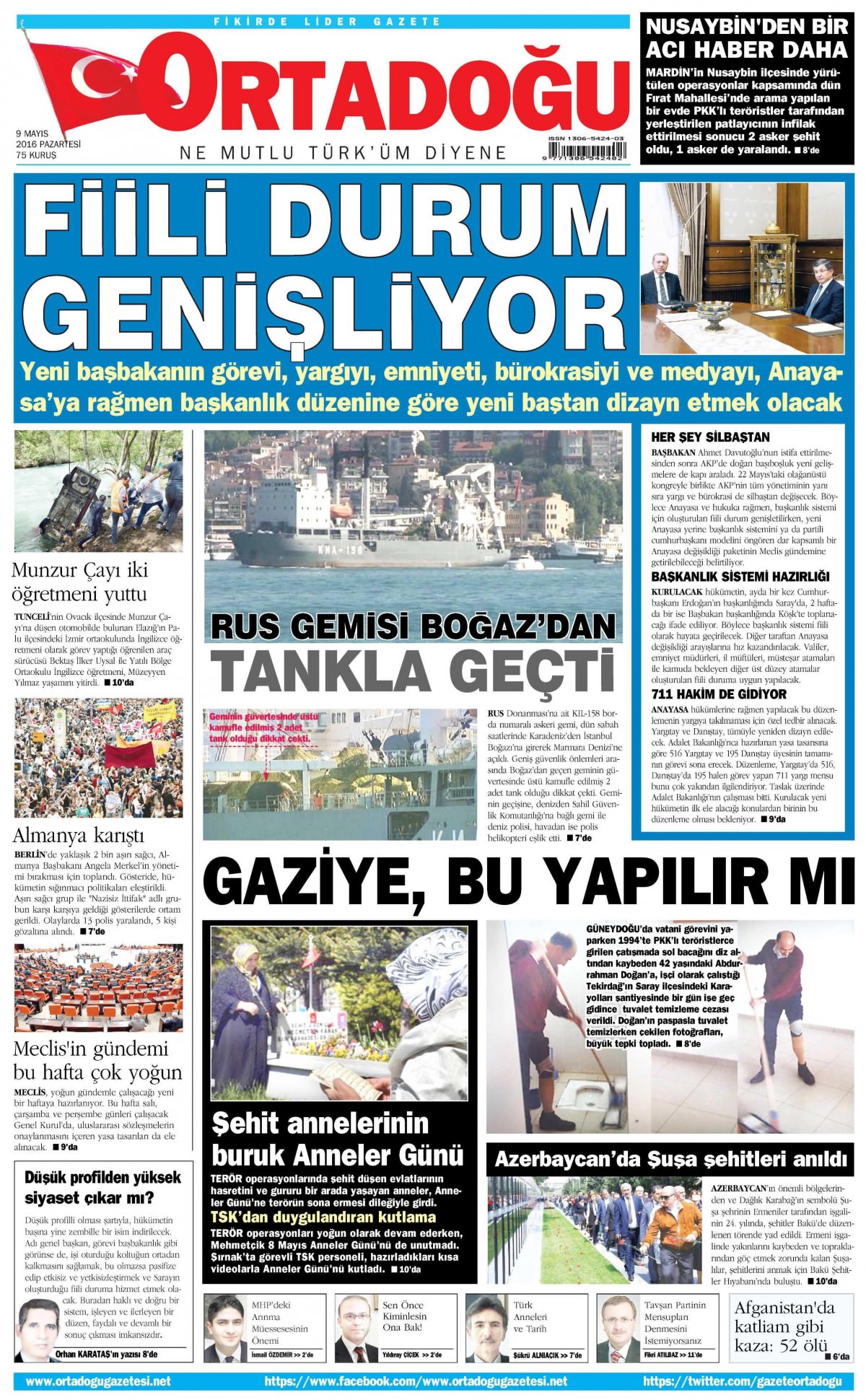 9 Mayıs 2016 gazete manşetleri - 705