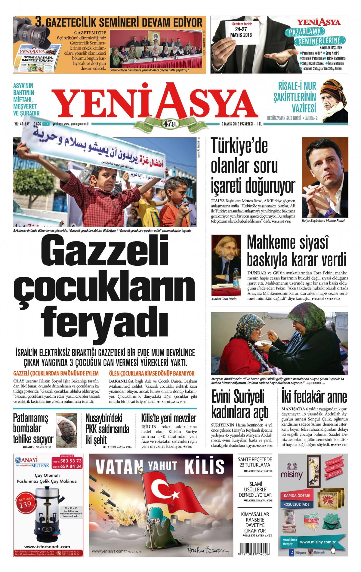 9 Mayıs 2016 gazete manşetleri - 503