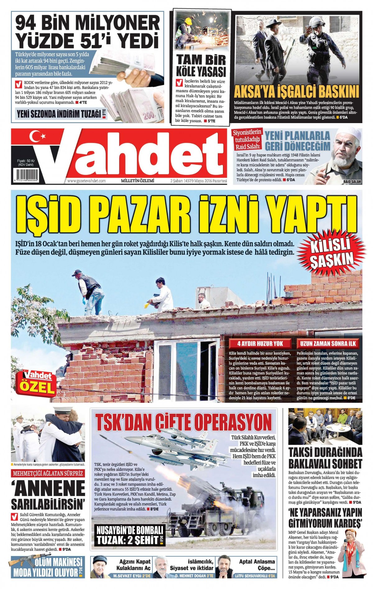 9 Mayıs 2016 gazete manşetleri - 597