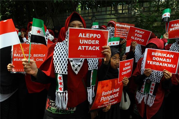 Endonezya'da Halep'e destek gösterisi - 552