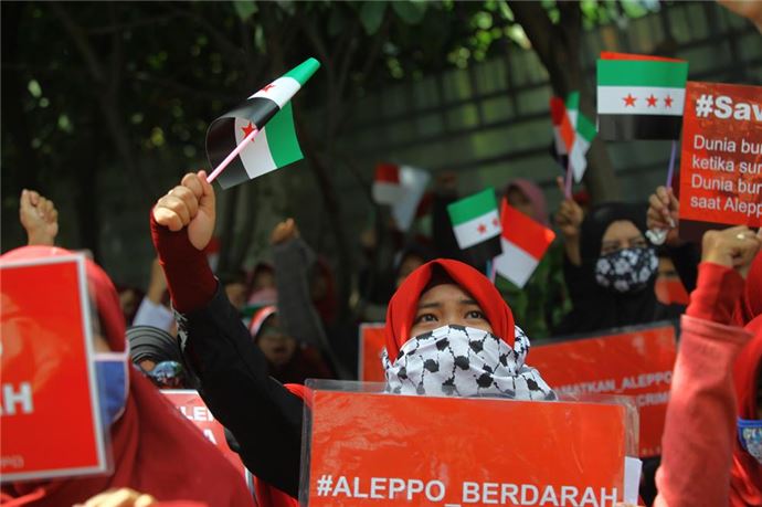 Endonezya'da Halep'e destek gösterisi - 886