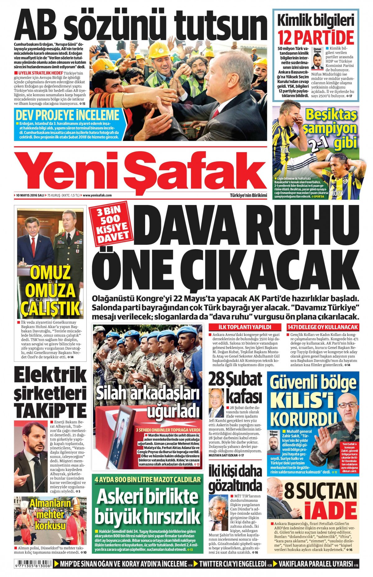 10 Mayıs 2016 gazete manşetleri - 948