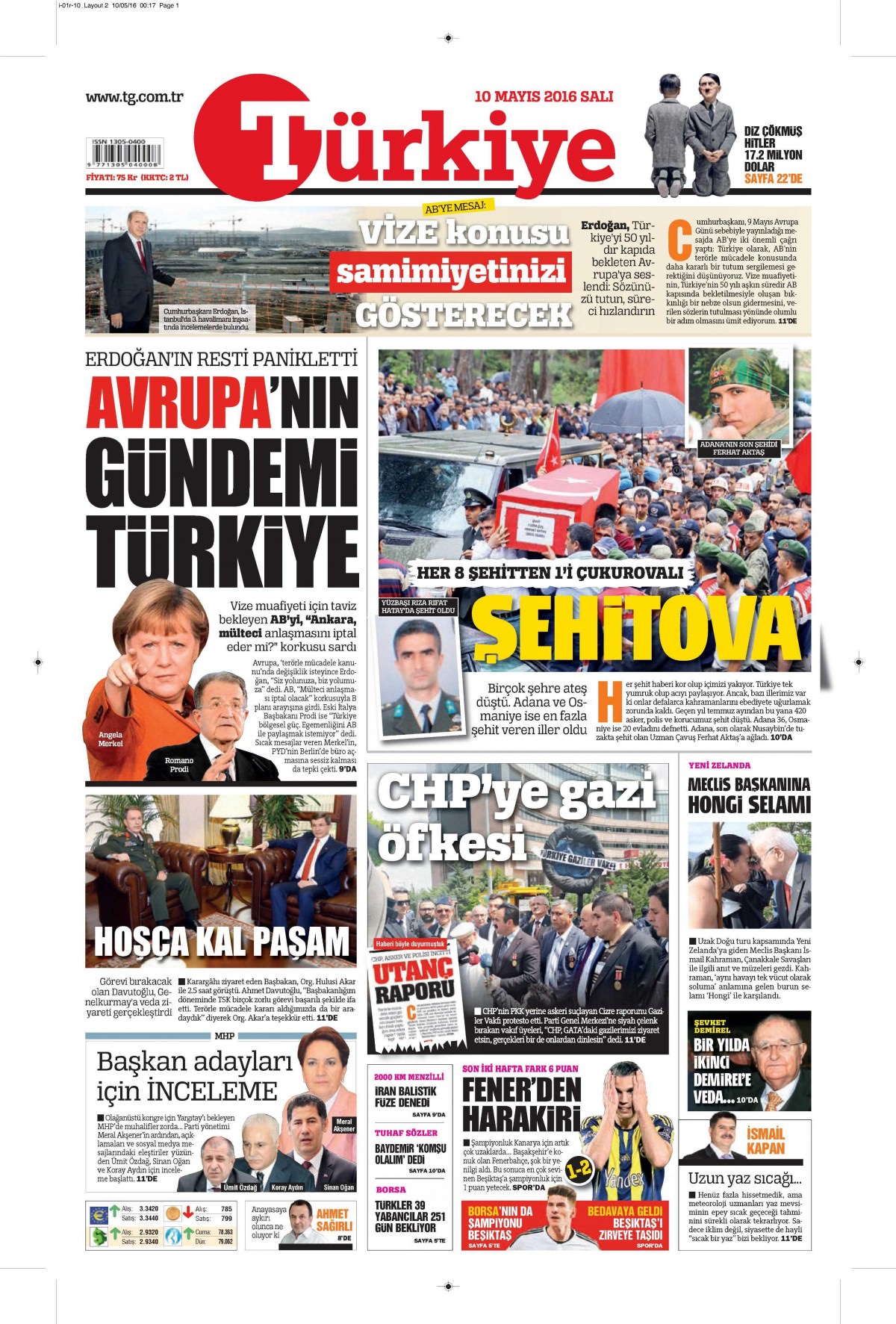 10 Mayıs 2016 gazete manşetleri - 641