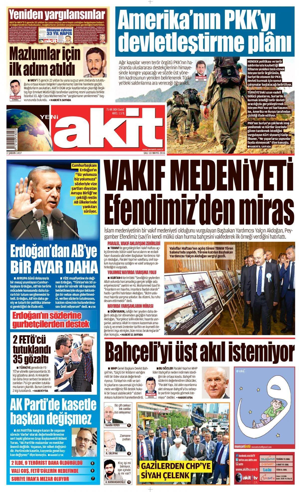 10 Mayıs 2016 gazete manşetleri - 777