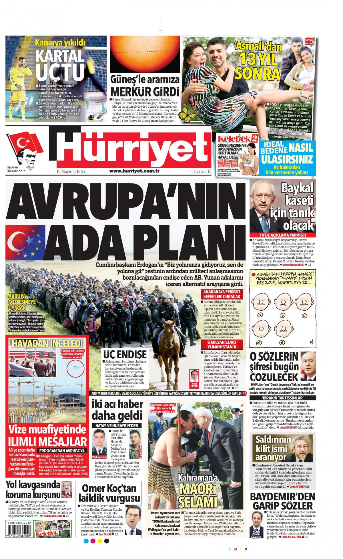 10 Mayıs 2016 gazete manşetleri - 542