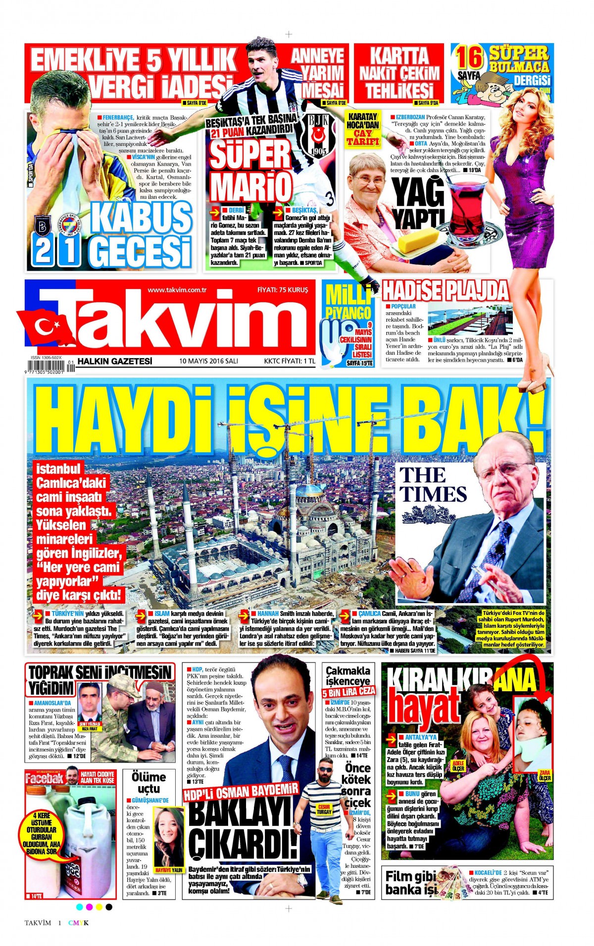 10 Mayıs 2016 gazete manşetleri - 588