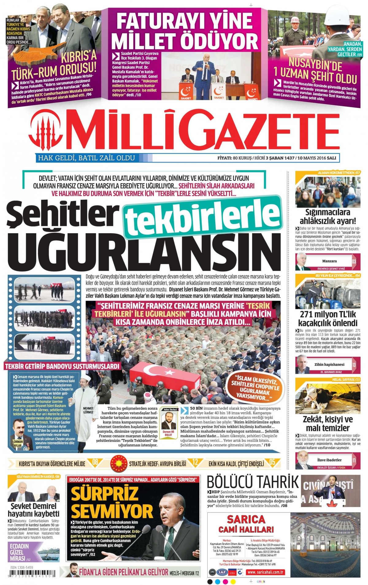 10 Mayıs 2016 gazete manşetleri - 929