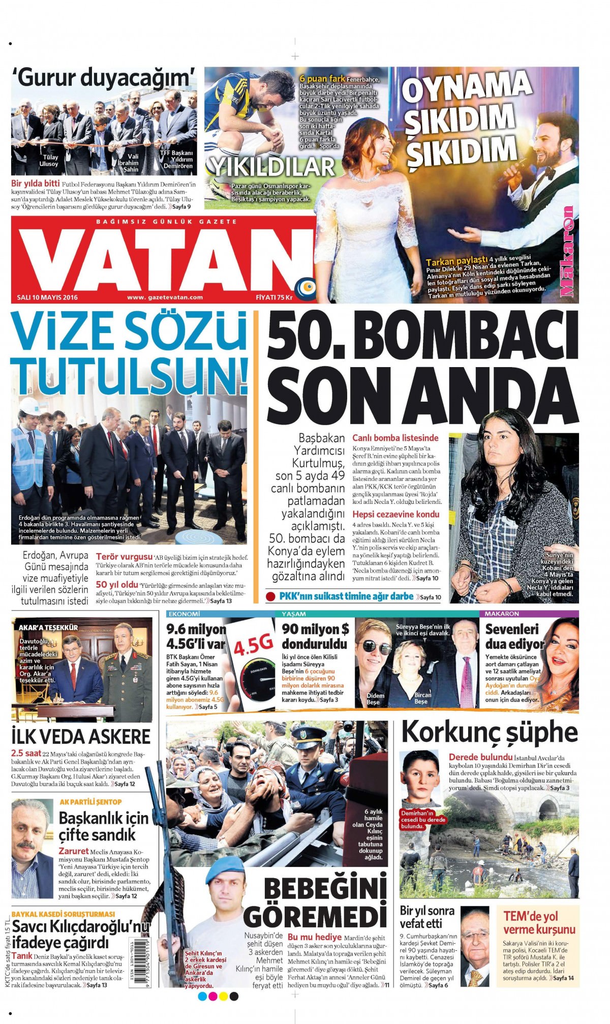 10 Mayıs 2016 gazete manşetleri - 864