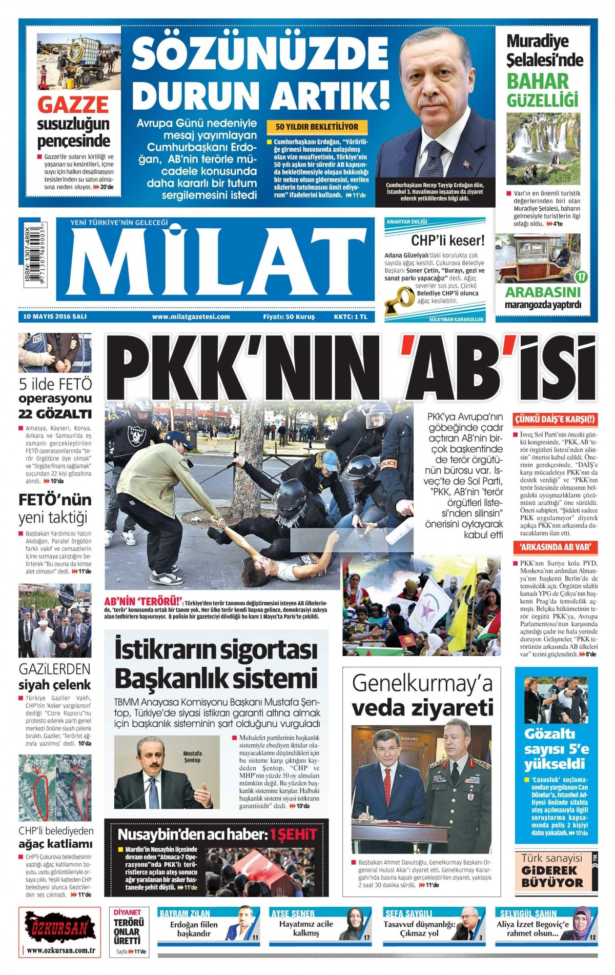 10 Mayıs 2016 gazete manşetleri - 852