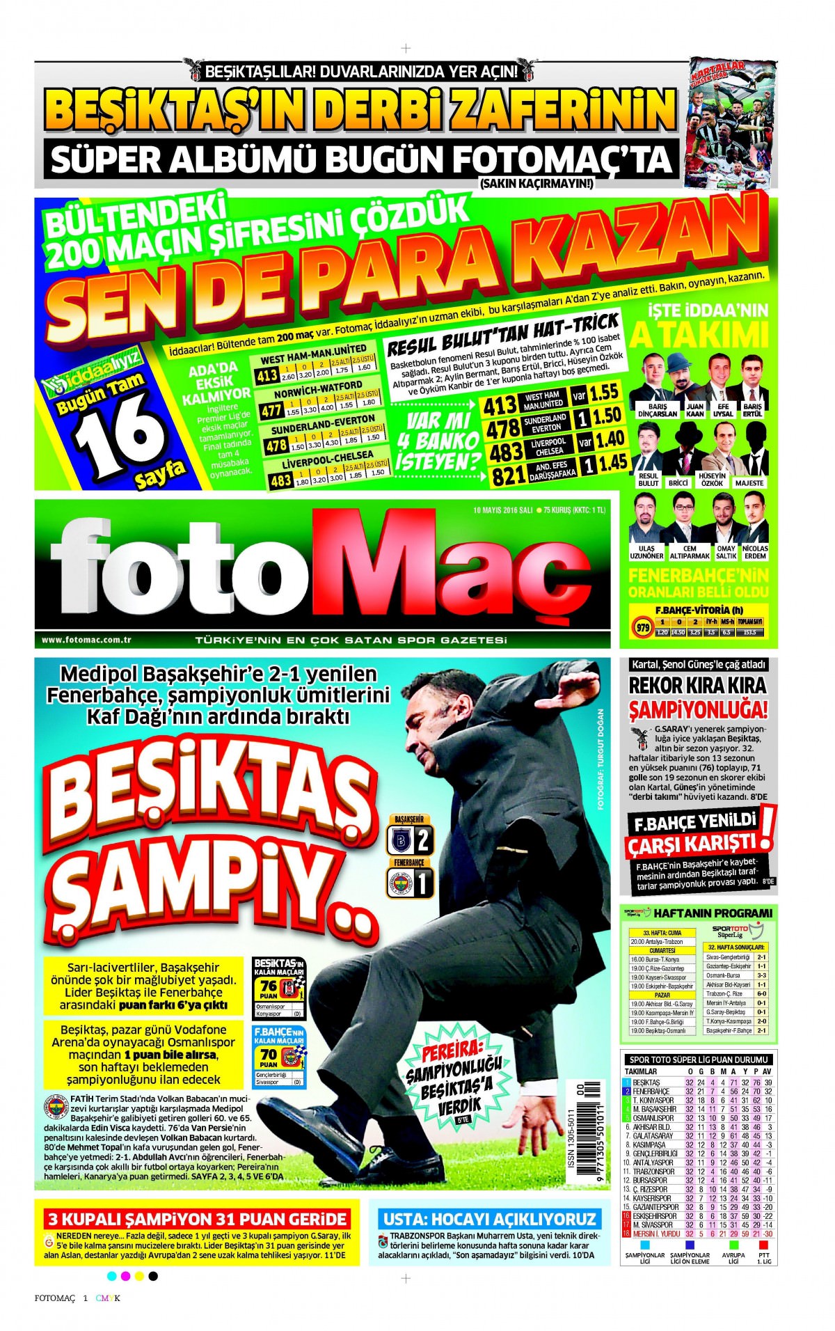 10 Mayıs 2016 gazete manşetleri - 864