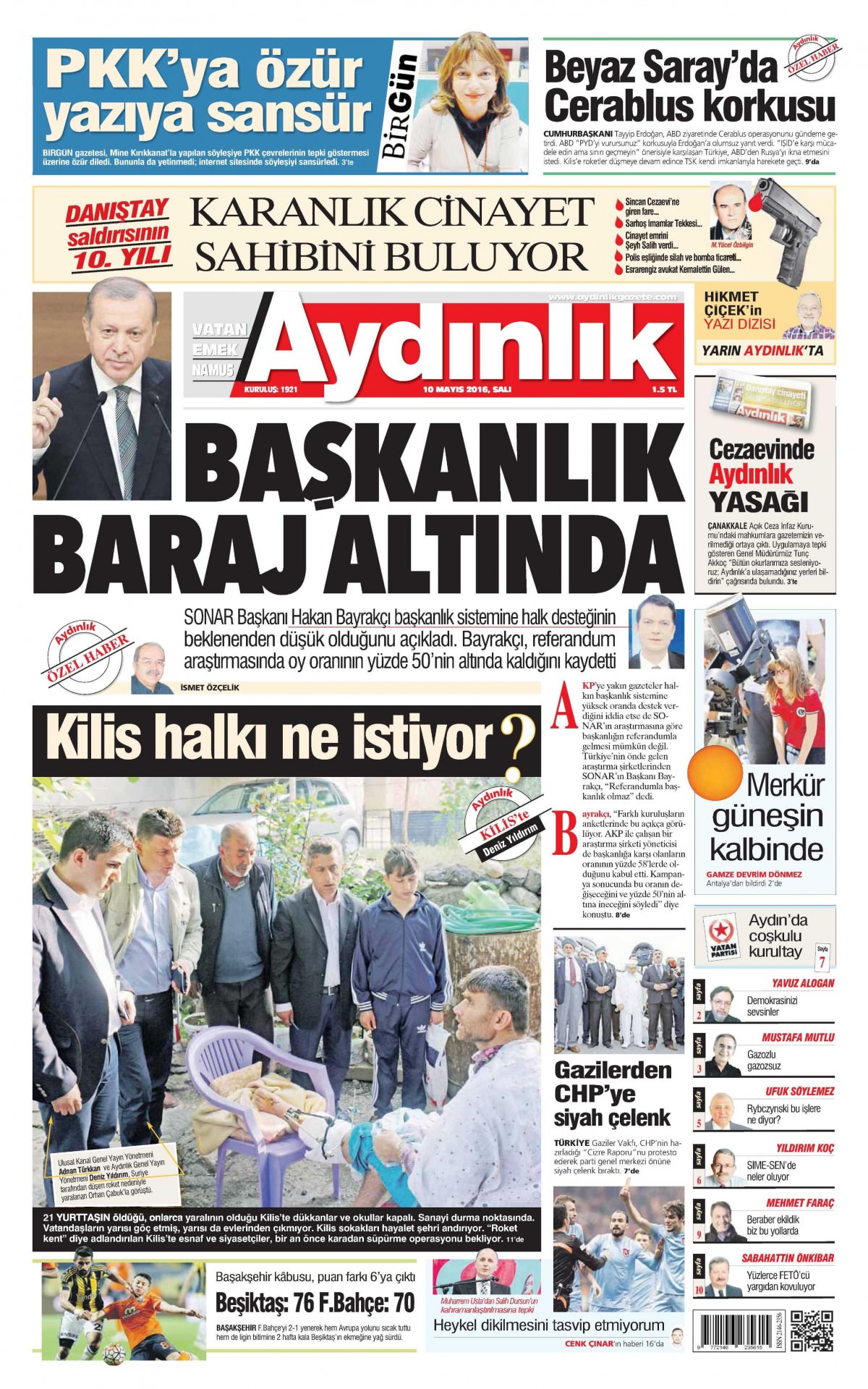 10 Mayıs 2016 gazete manşetleri - 811