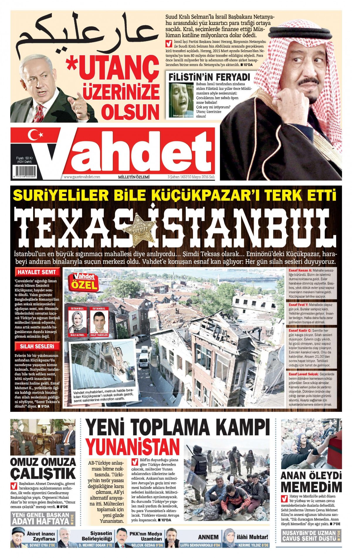 10 Mayıs 2016 gazete manşetleri - 704