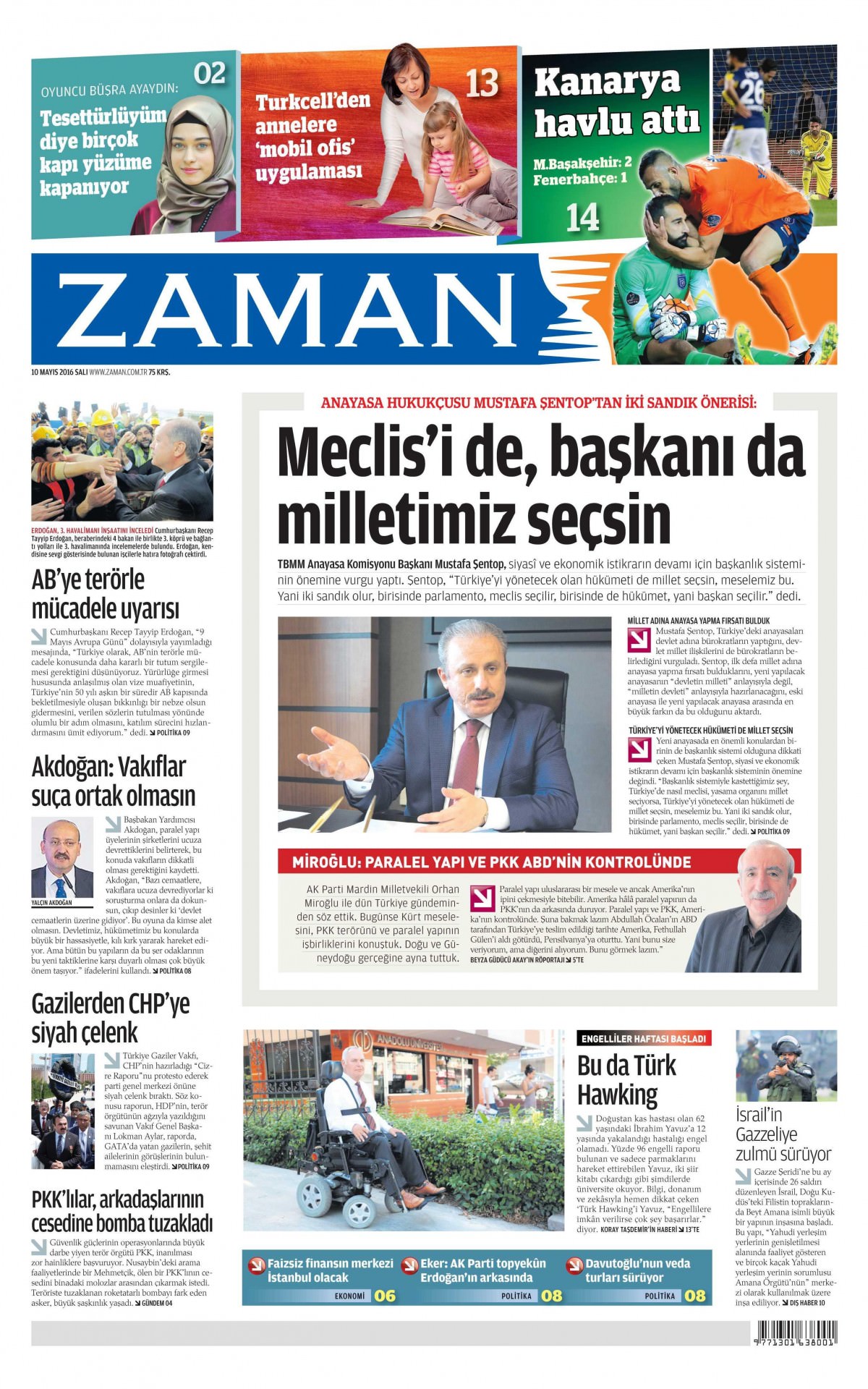 10 Mayıs 2016 gazete manşetleri - 819