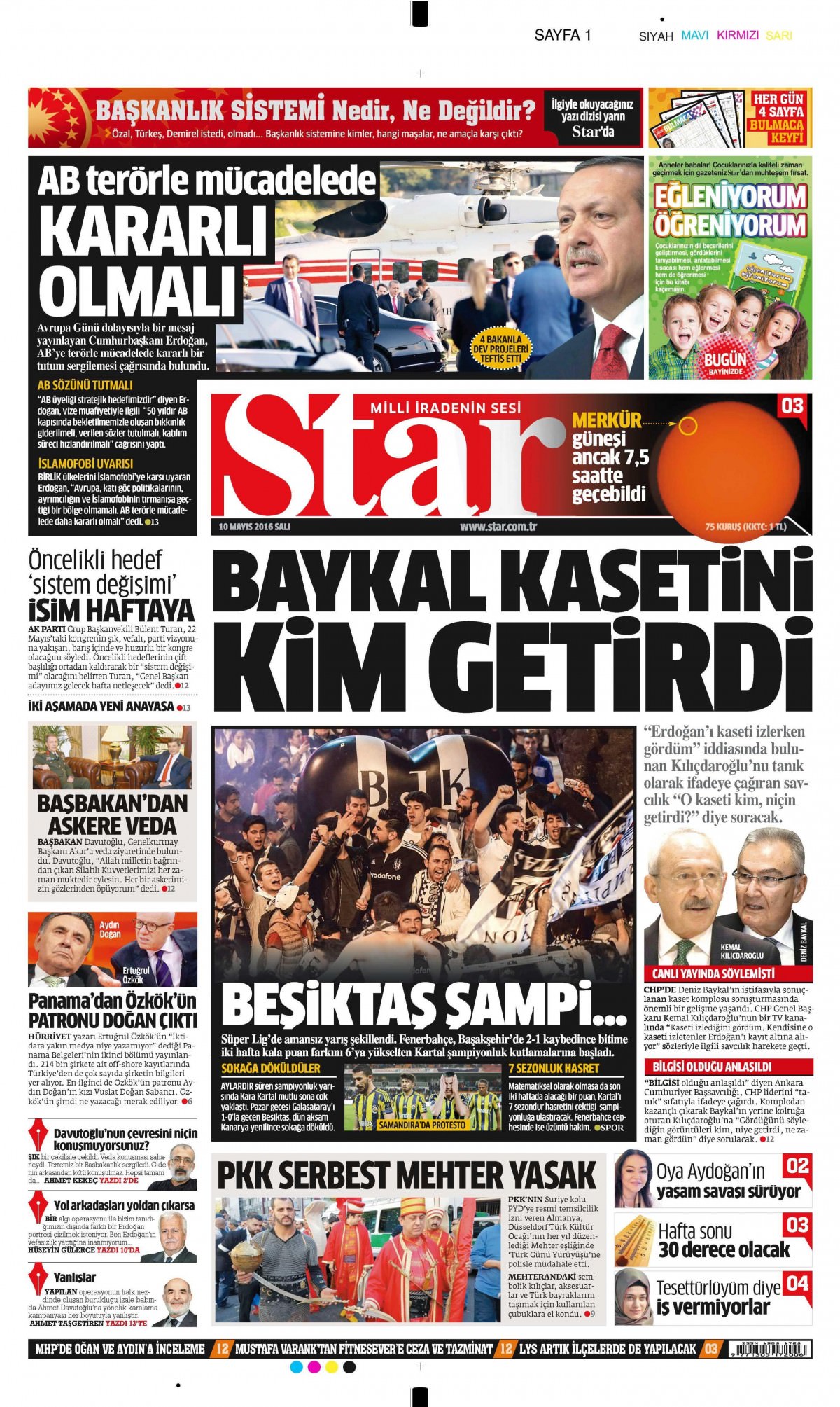 10 Mayıs 2016 gazete manşetleri - 939