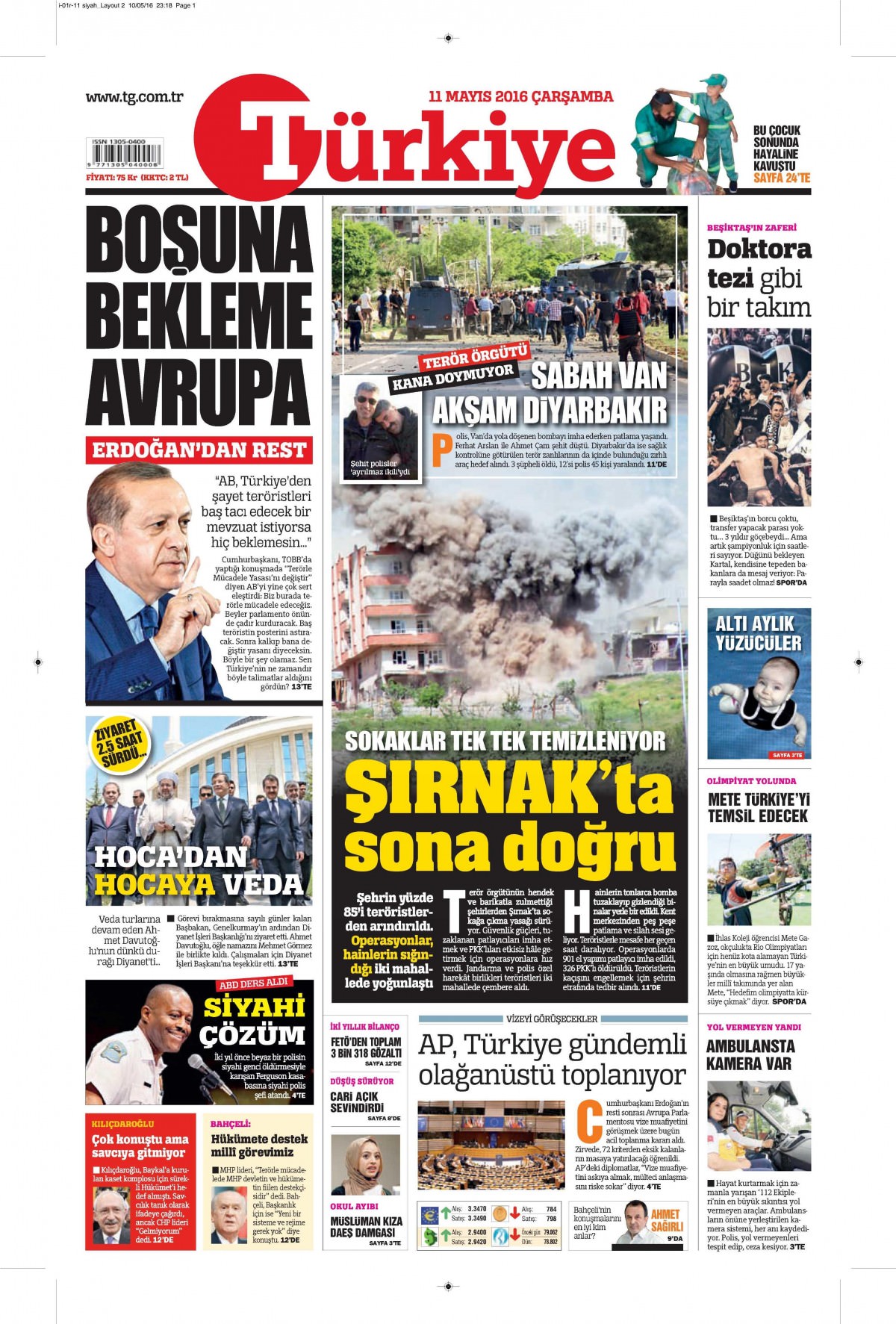 11 Mayıs 2016 gazete manşetleri - 685