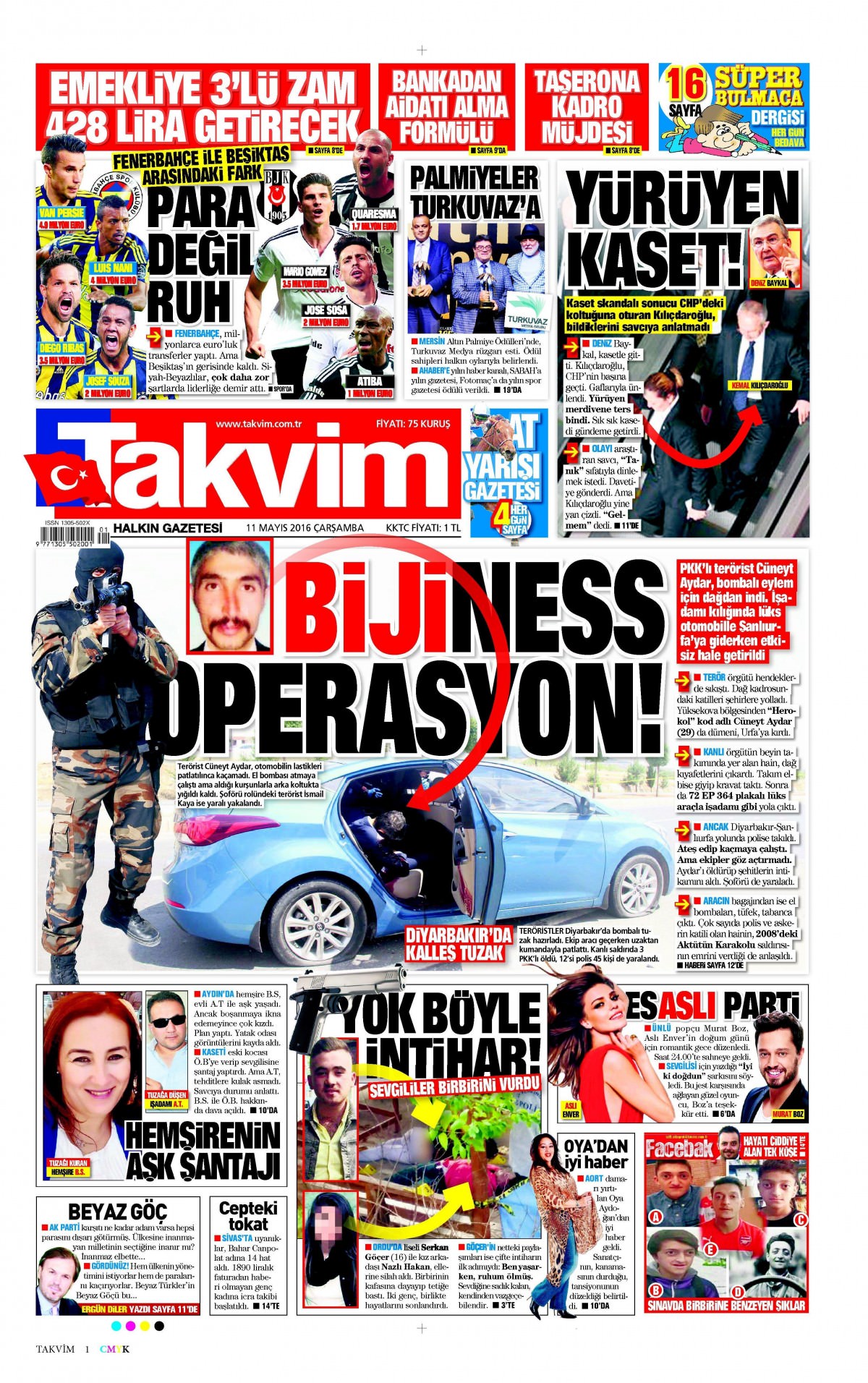 11 Mayıs 2016 gazete manşetleri - 562
