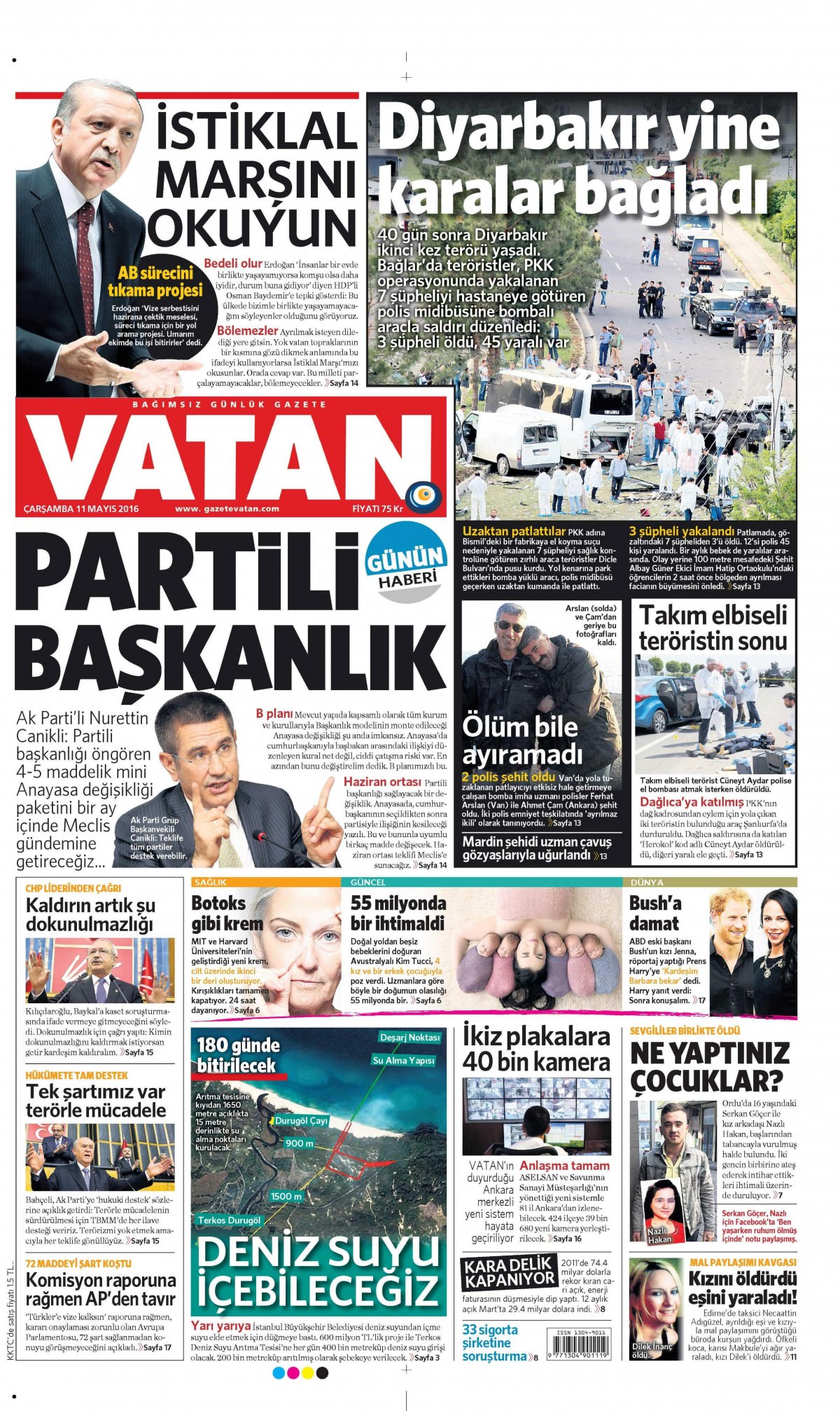 11 Mayıs 2016 gazete manşetleri - 801