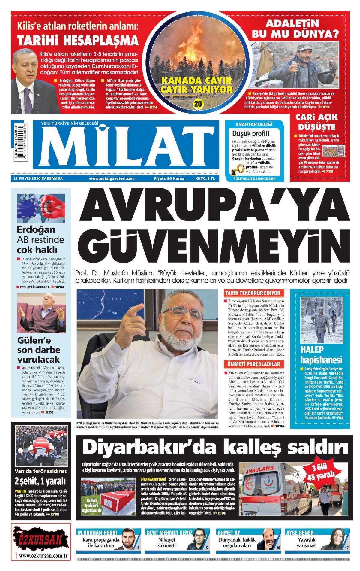 11 Mayıs 2016 gazete manşetleri - 543