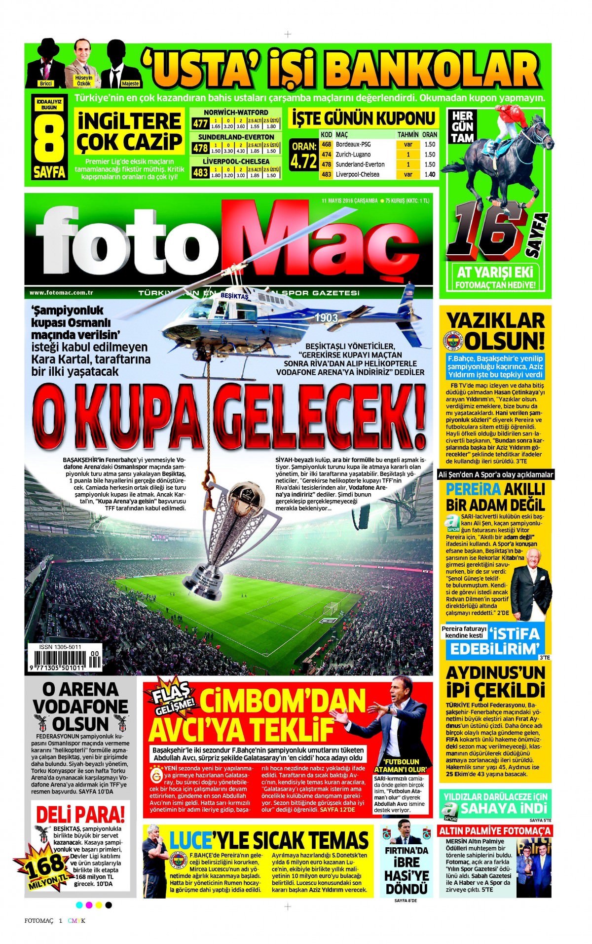 11 Mayıs 2016 gazete manşetleri - 915